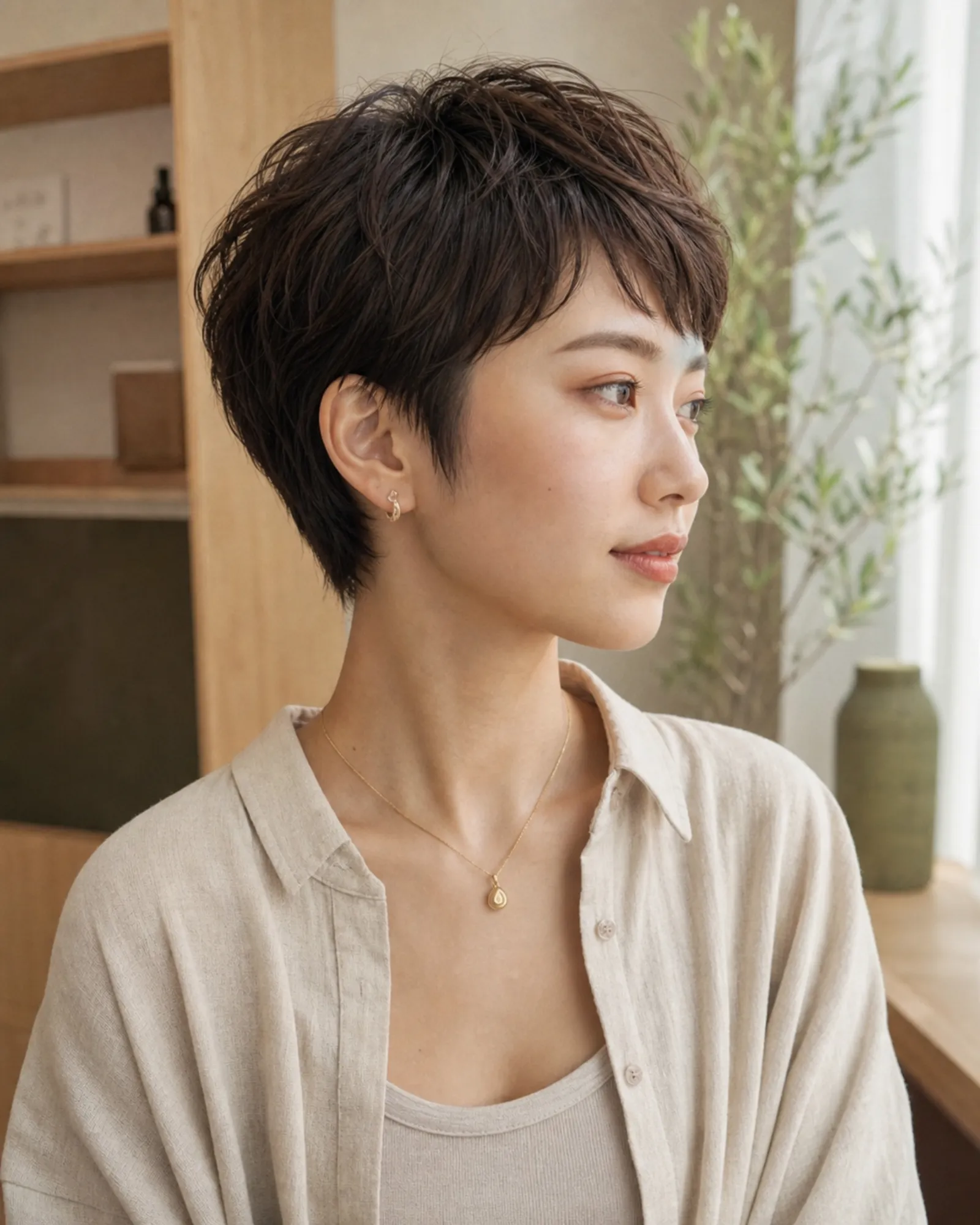 ベリーショートの日本人モデル
